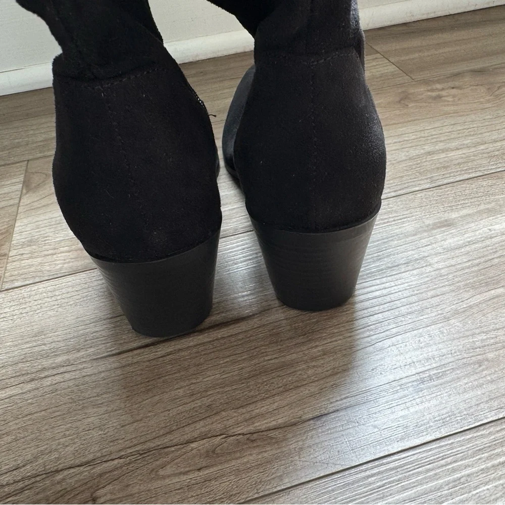 JOURNEE KAISON BOOTS Faux Slouchy Black Suede Women’s Size 6.5 Thigh High new